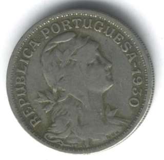 CAPE VERDE PORTUGAL COIN 50 CENTAVOS 1930 VF+  
