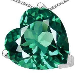   Lab Created Heart Shape Emerald Pendants(Metal=Yellow Gold): Jewelry
