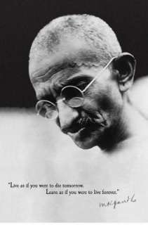 Mahatma GANDHI Live Forever POSTER India PEACE Ghandi  