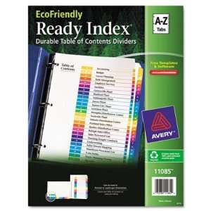  100% Recycled Ready Index Dividers   Multicolor A Z, 11 x 