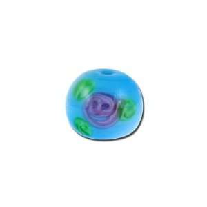  8mm Turquoise with Flowers Round Lampwork Beads Arts 