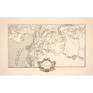 1897 Print Map Aram Naharaim Syria Turkey Mediterranean Sea Unki Khiti 