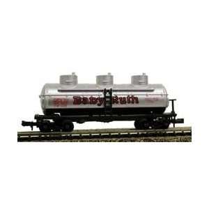 Baby Ruth 3 Dome Tank N Scale Freight Train Car With Knuckle Couplers