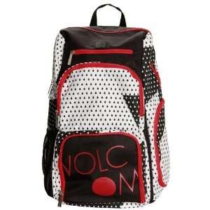  Volcom Short Bus Tech Black Red Juniors Backpack: Sports 