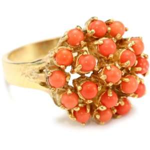 Alberto Juan Prohibition Cocktail Rings Vermeil Coral Cluster Ring 