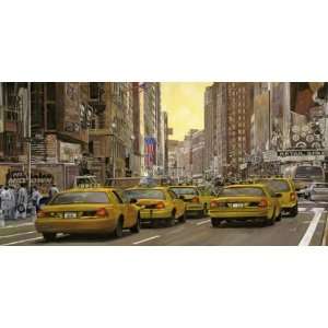  Guido Borelli 24W by 48H  Taxis of New York CANVAS 