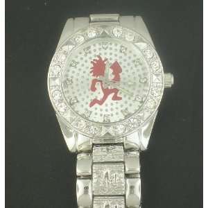   Insane Clown SILVER WHITE FACE RED LOGO WATCH: Everything Else