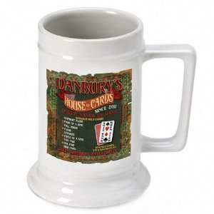    Personalized 16 oz. House of Cards Beer Stein: Kitchen & Dining