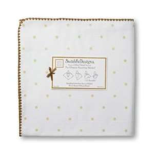 SwaddleDesigns Ultimate Swaddling Blanket   Gold & Kiwi Little Dots 