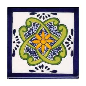   DESIGN 1 DECO Mexican Ceramic Tile 4 1/4 x 4 1/4: Home Improvement