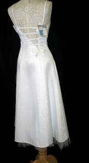 NWT Jessica McClintock Retro White Satin Tulle Dress Size 1  