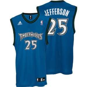  Al Jefferson Jersey adidas Blue Replica #25 Minnesota 