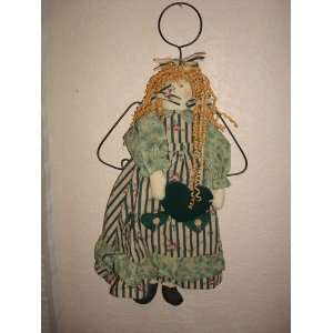  Country Chic Cloth Door Knob (wall) Angel Doll w/ heart 