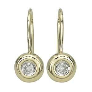   Gold 0.09 ct. Bezel Set Diamond Fashion Earrings: Katarina: Jewelry