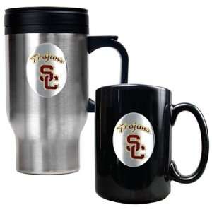  USC Trojans Southern Cal Coffee Cup & Travel Mug Gift Set 