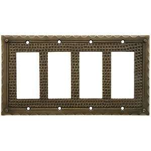   Bungalow Style Quad GFI Outlet Cover Plate In Solid Cast Brass Home