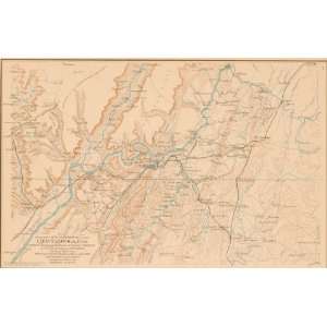   Civil War Map of Army Movements Around Chattanooga, Tenn: Toys & Games