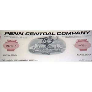  Largest Bankruptcy Penn Central Capital Stock, 1960s 