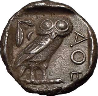 ATTICA, ATHENS, c.454 B.C.,Silver Tetradrachm.Goddess Athena/Owl 