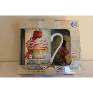  Kent Pottery Cupcake Mug Coaster & Tray