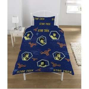 Star Trek Characters Rotary Single Bed Duvet Quilt Cover Set:  