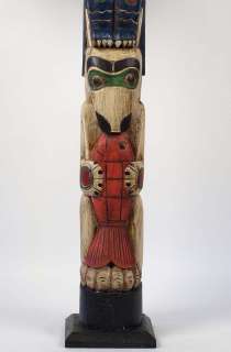 Foot Replica Solid Wood Totem Pole   Thunderbird  