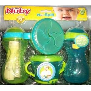  Nuby (2) Drinking/Sippy Cups and (2) Snack Cups: Baby
