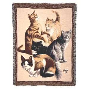  James Killens Cats   Tapestry Throw