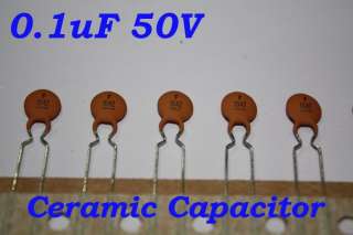 50 x 0.1uF 50V Ceramic Disc Capacitor  