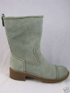 BORN WOMENS AUDIE BLUE SUEDE MID CALF SHORT BOOTS 6.5  