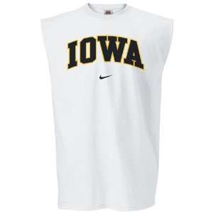 Nike Iowa Hawkeyes White College Classic Sleeveless T shirt:  