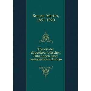   einer verÃ¤nderlichen GrÃ¶sse Martin, 1851 1920 Krause Books