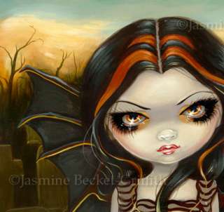 Halloween Twilight gothic fairy Pumpkin art BIG PRINT  