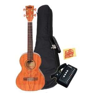  Kala KA MT Curly Mango Tenor Ukulele Bundle with Gig Bag, Tuner 