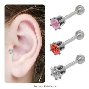    Surgical Steel Jeweled Labret Tragus Earring   135230: Jewelry