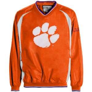  Clemson Tigers Orange Hardball Pullover Jacket: Sports 