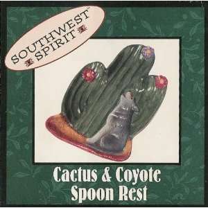   Southwestern CACTUS Coyote SPOON REST holder kitchen: Kitchen & Dining