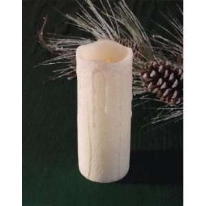   Glitter Wax Flameless LED Pillar Christmas Candle: Home & Kitchen