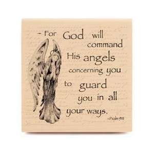  God Will Guard You Wood Mounted Rubber Stamp Arts, Crafts 