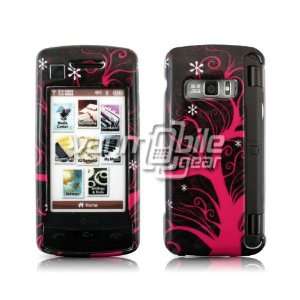 PINK FLORAL SWIRLS DESIGN CASE + LCD SCREEN PROTECTOR + CAR CHARGER 