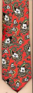 MICKEY MOUSE RED PAISLEY ALL SILK BRAND NEW  