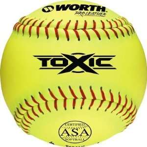 Worth 12 Yellow ASA Toxic Slowpitch Softball   12 Softballs  