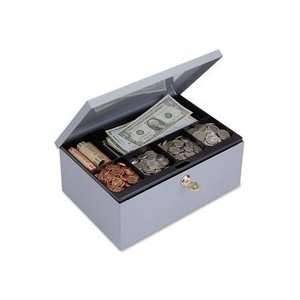    Cash Box W/Lock Deluxe 11 1/4x7 1/2x4 3/8 Gray 