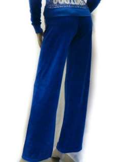 Juicy Couture Logo Blue Velour Hoodie Pant Tracksuits  