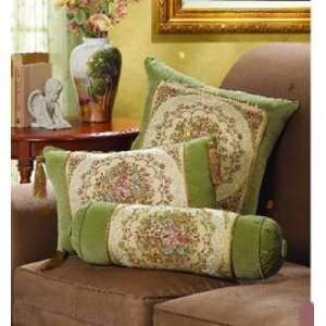  Green Floral Velvet Pillow Set of 3