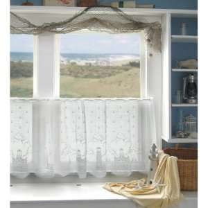  30 Lighthouse White Lace Tier Curtain