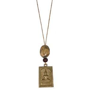  Buddhist Medallion & Turquoise Mala Bead Amulet 
