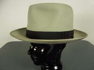Vintage CAXTON Fedora Fur Felt Hat Gray Size 7 1/2  