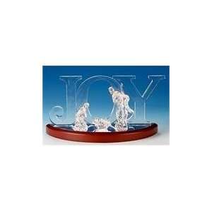   Family Clear Ice Nativity Joy Christmas Table Toppe: Home & Kitchen