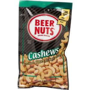 BEER NUTS Cashews, 4 Ounce Packages (Pack of 12)  Grocery 